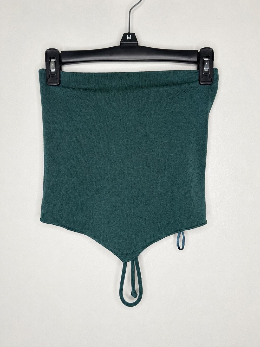 Garage Green Tie-Back Handkerchief Tube Top Y2K Fairycore Boho Crop Size Small